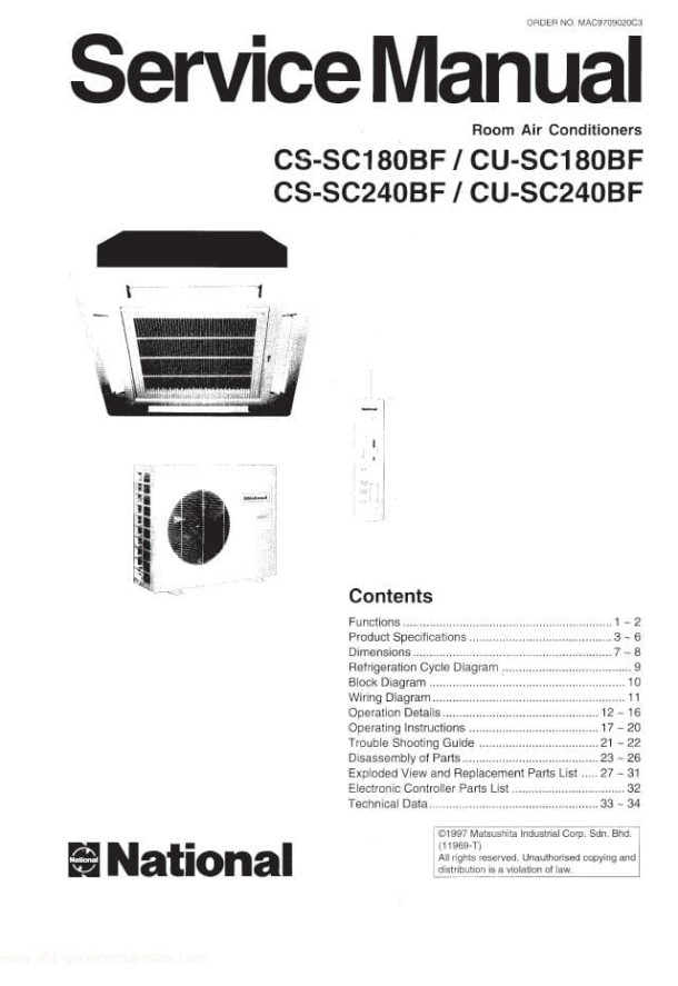 CS-SC180BF, CS-SC240BF, CU-SC180BF, CU-SC240BF